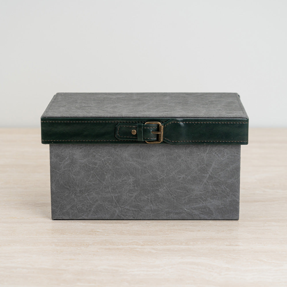 Sleek contemporary storage box with clean lines and durable construction.