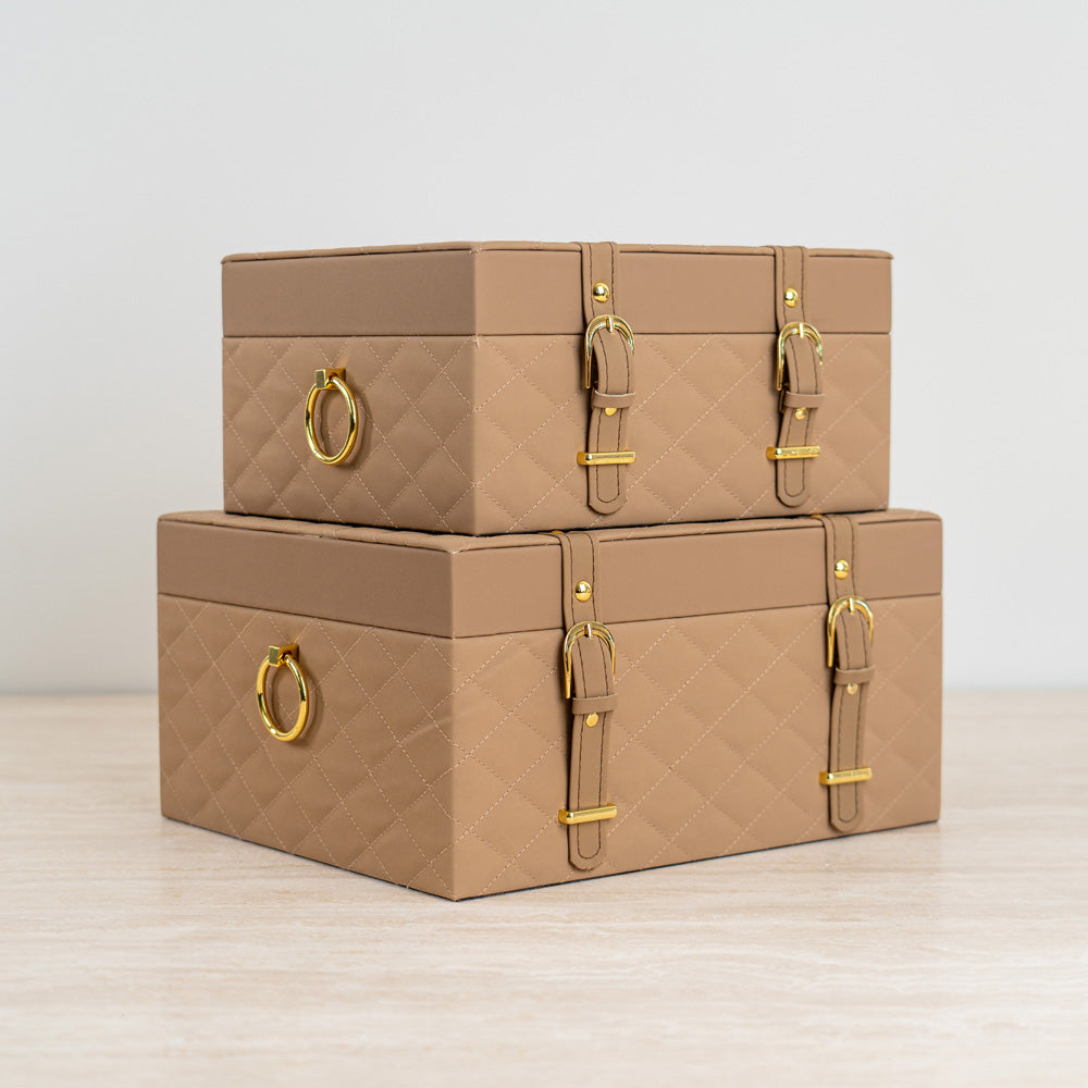 Compact storage organizer perfect for dresser, desk, or shelf placement.