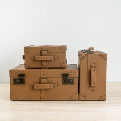 Vintage-inspired storage box perfect for dresser, shelf, or floor placement.