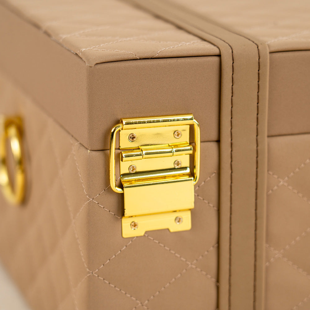 High-end quilted storage chest for jewelry, accessories, documents, and keepsakes.
