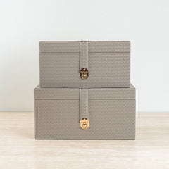 Sleek home storage organizer combining style and practicality.