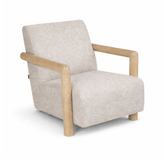 Contemporary accent chair with premium upholstery and natural timber frame.