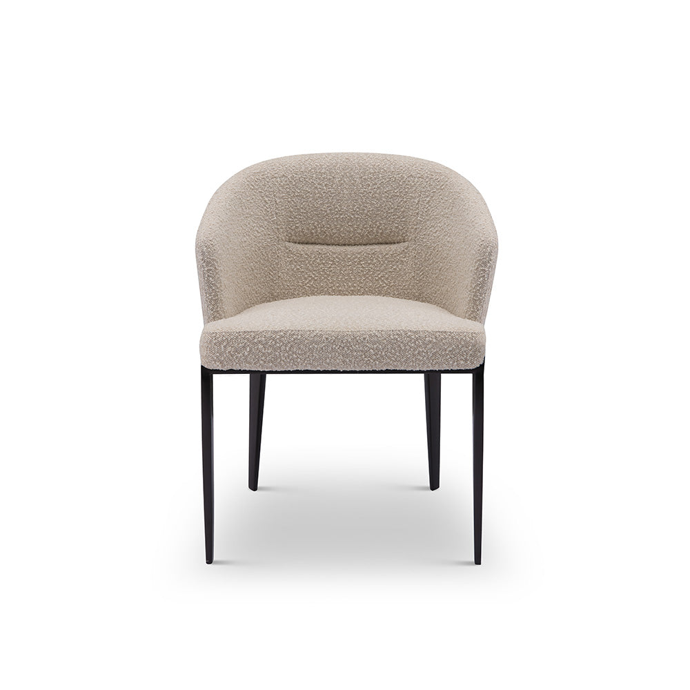 Front view of Bella chair showing elegant and minimalist design