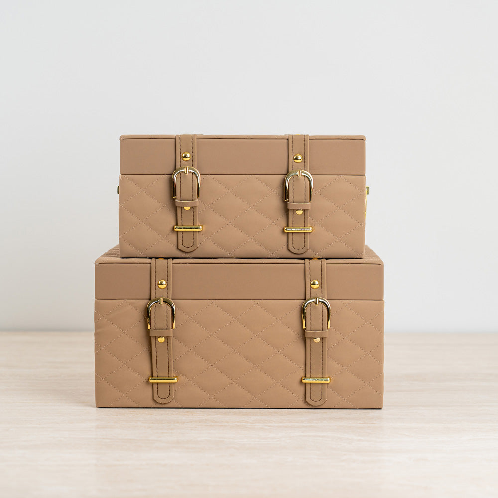 Functional storage chest ideal for jewelry and accessory organization.