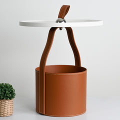 Bridle Leather Side Table