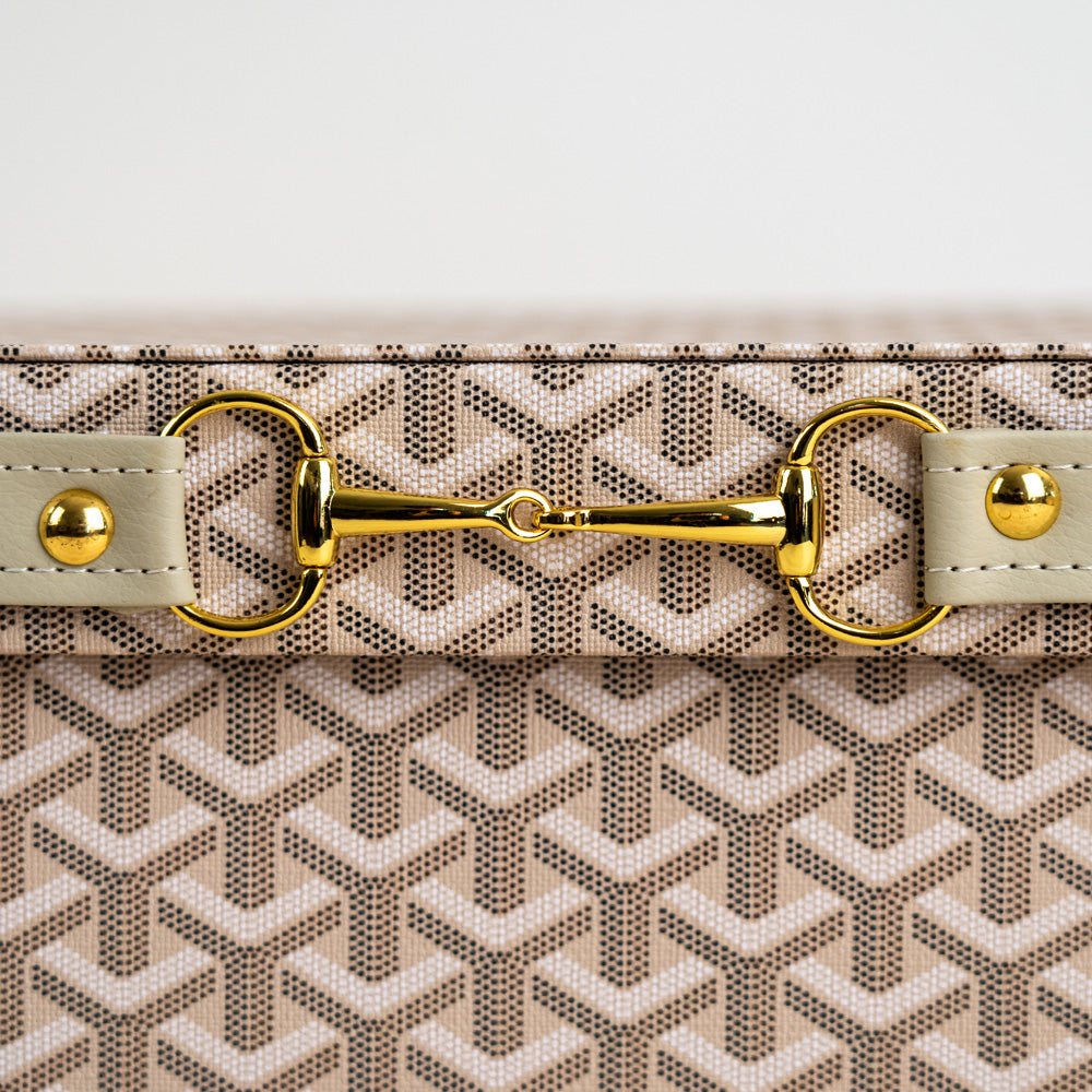 Decorative woven storage chest perfect for jewelry, keepsakes, and accessories.