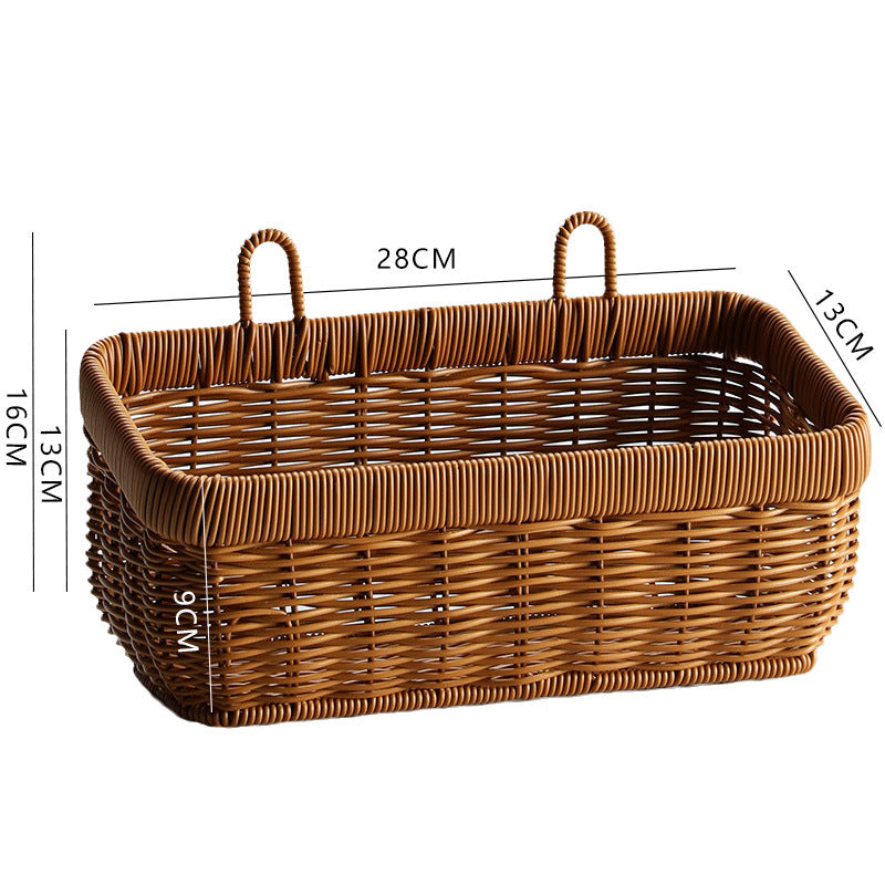 Traditional plastic rattan basket designed for practical home organization, blending classic design with everyday functionality.