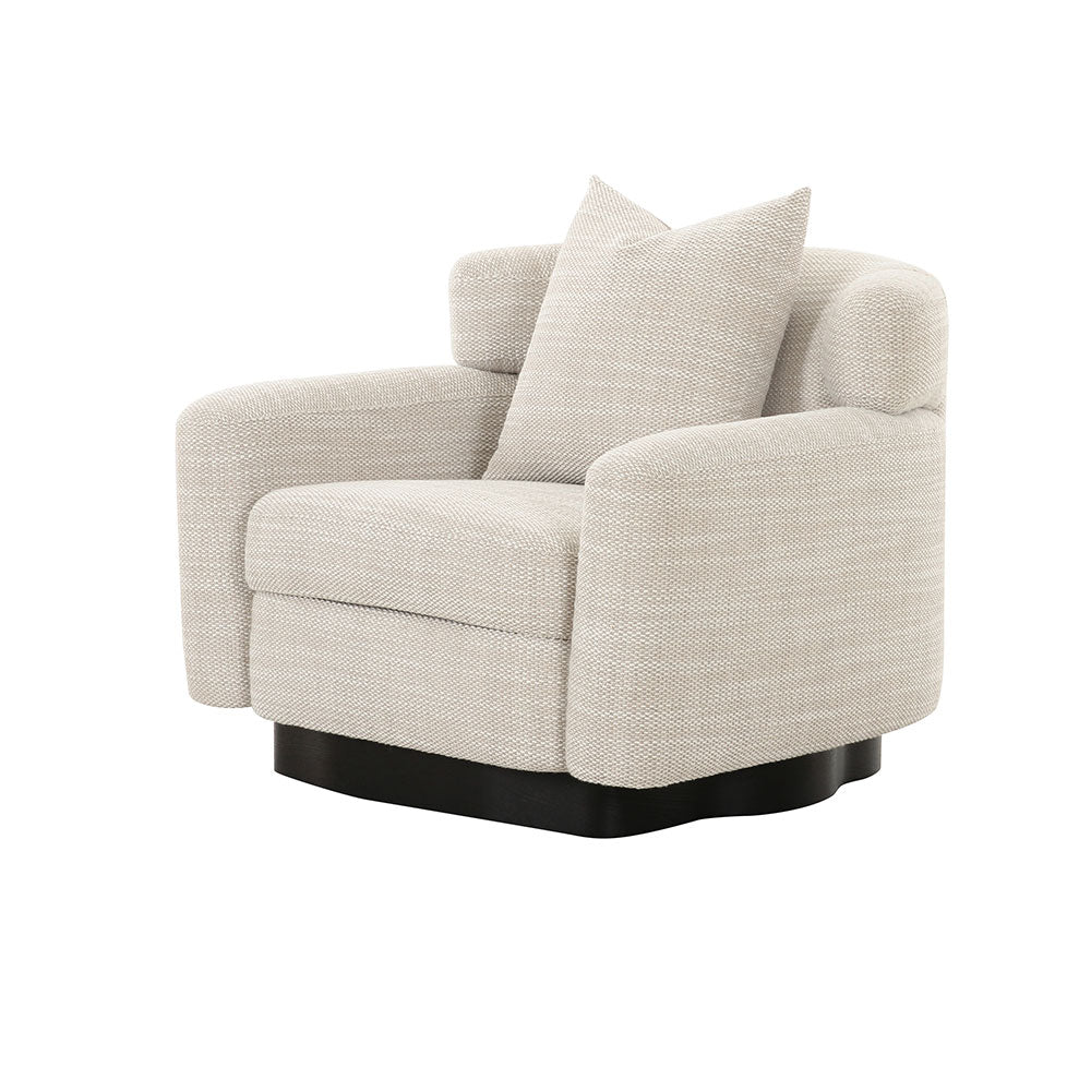 Designer lounge armchair featuring textured woven upholstery, modern sculptural lines, and supportive seating for living rooms or lounges.