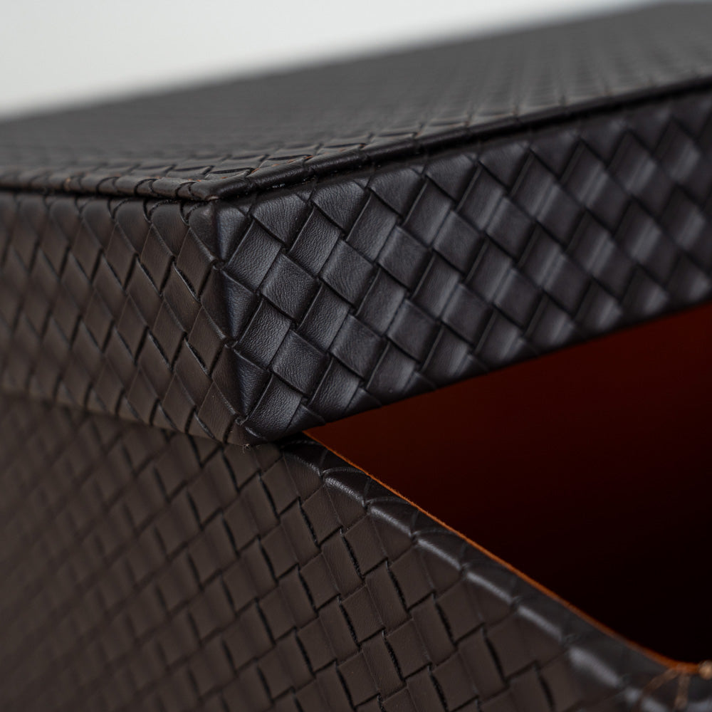 Handcrafted woven storage box offering durability and elegance for home spaces