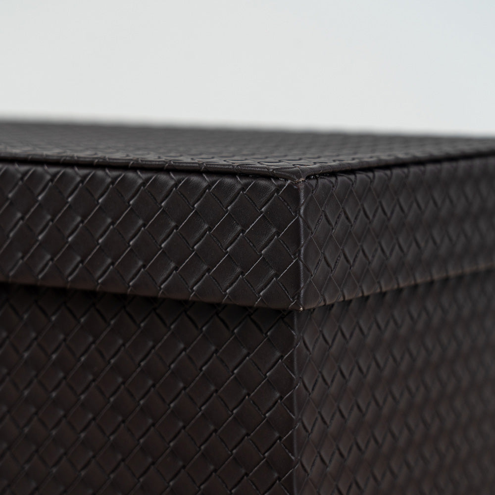 Natural woven storage box with textured finish, perfect for accessories and keepsakes.