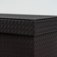 Natural woven storage box with textured finish, perfect for accessories and keepsakes.