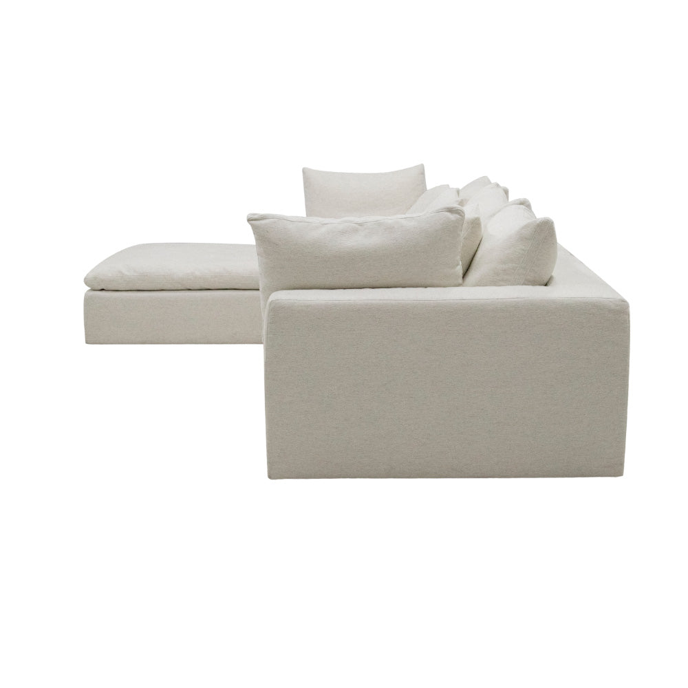 The Kali 4-Seater Sofa offering generous seating and deep cushions, perfect for families or entertaining guests in a cozy, contemporary lounge setting.