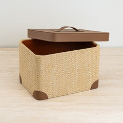 Multi-purpose storage box ideal as a gift item or decorative organizer.