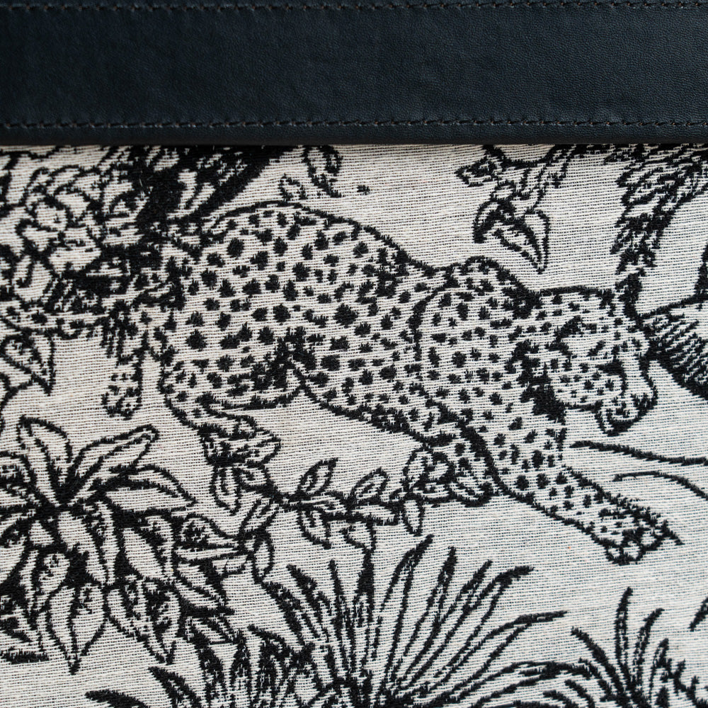 Modern storage organizer with unique black and white pattern for dresser, desk, or shelf.