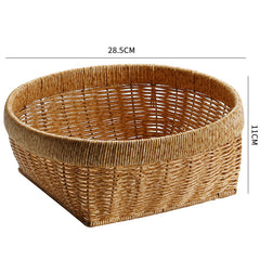 Large 28.5 cm round storage basket with a thick border and tapered square base, ideal for multipurpose storage and luxury home organization.