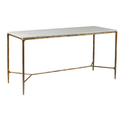 Exquisite white marble desk with hand-forged iron frame. A statement of artistry, unique craftsmanship, and heirloom quality for luxury interiors.