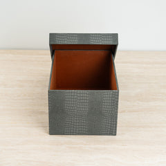Elegant keepsake holder crafted with premium crocodile texture and velvet lining