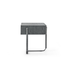 Stylish wood veneer bedside nightstand with drawer storage for bedrooms