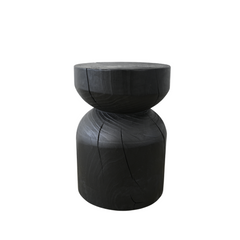 Misty side table solid pine wood black oak finish
