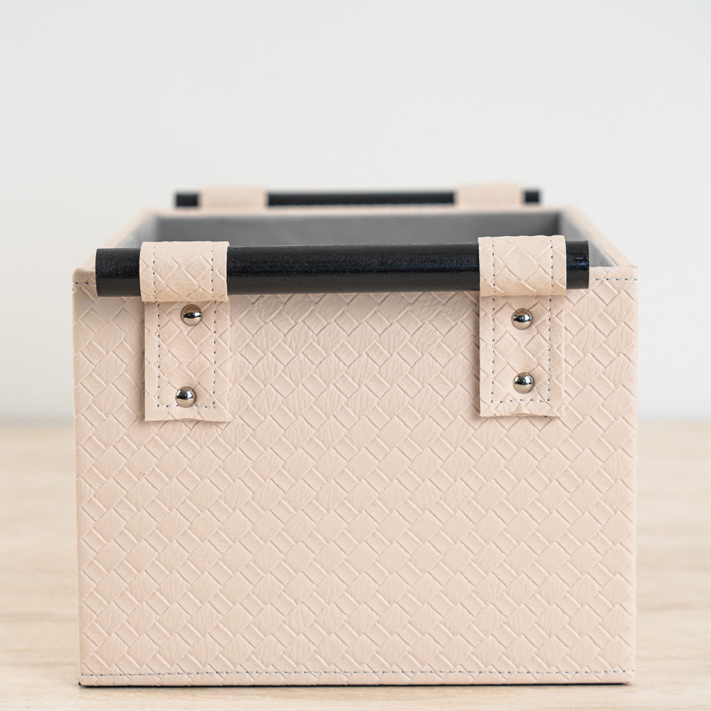 Functional decorative storage box for stylish home or office use.