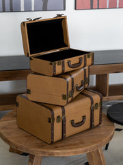 Sophisticated medium-sized storage box featuring PU leather exterior and plush velvet lining, perfect for storing accessories or valuables on a vanity, dresser, or shelf.