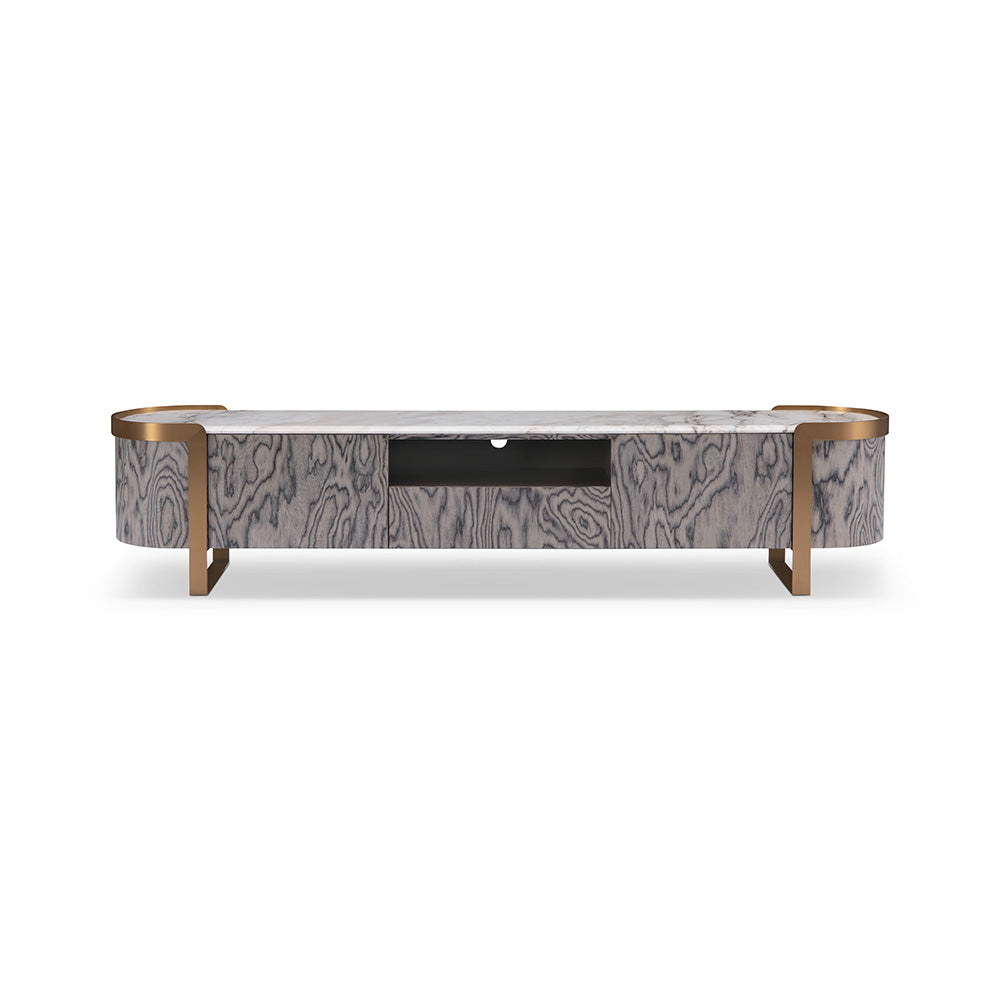 Stone TV Unit Gadoria Marble, Plywood, Stainless Steel