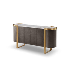 Cantar Sideboard Gadoria Marble, Wood Veneer, Brushed Brass Accents