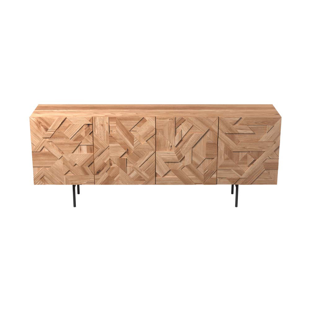Bosa Sideboard Elm Wood Stainless Steel Legs