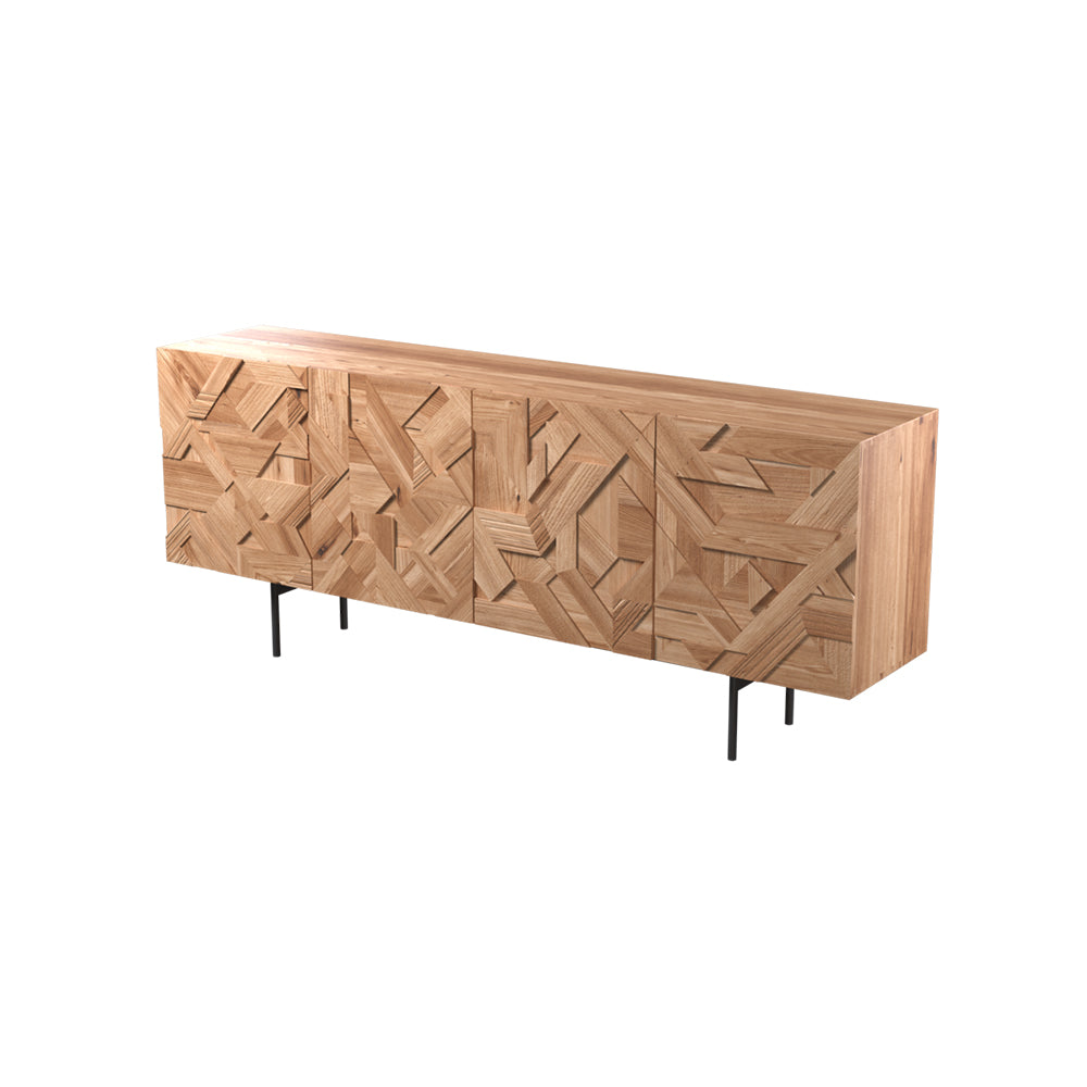 Bosa Sideboard Elm Wood Stainless Steel Legs