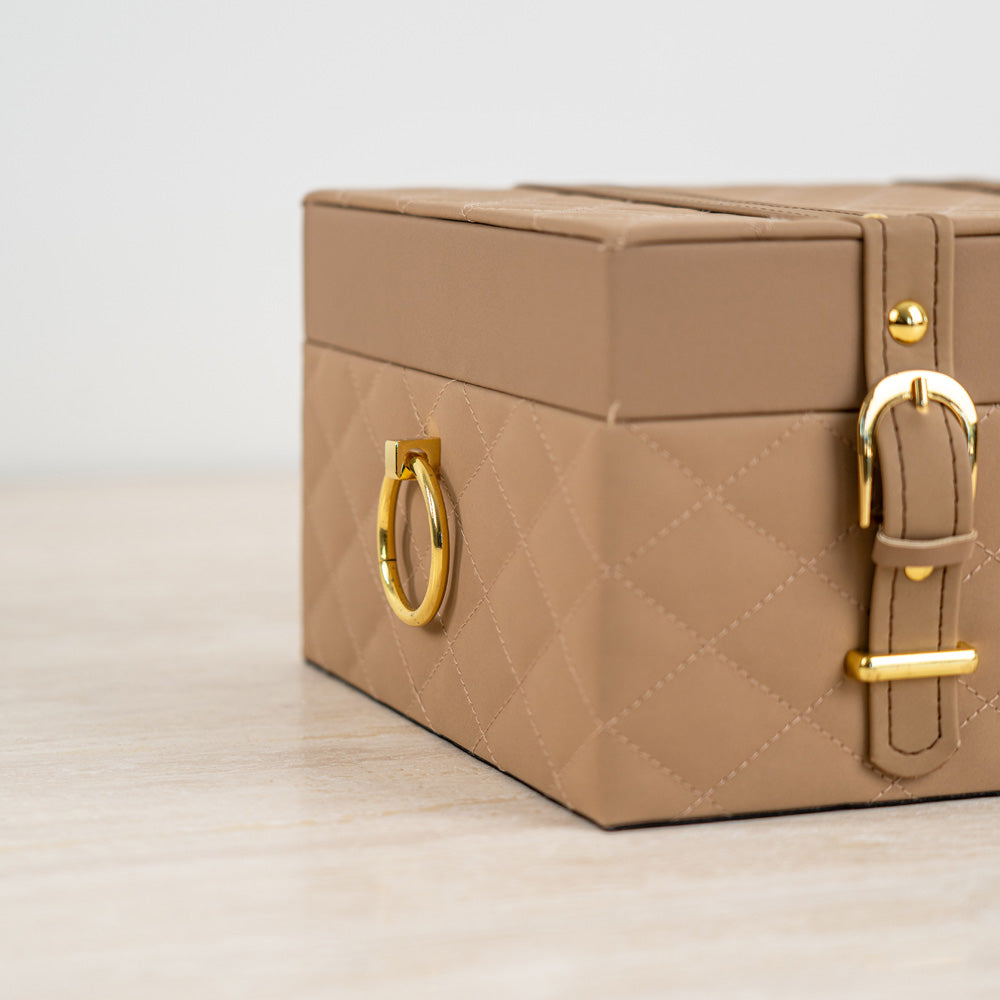 Multi-purpose storage chest for jewelry, documents, and home essentials.