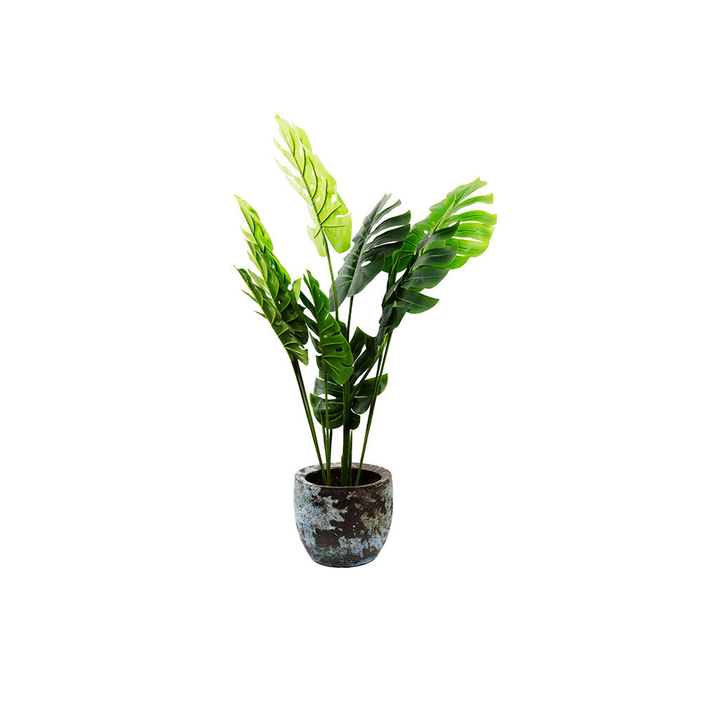 120cm tall realistic artificial Monstera tree with lifelike tropical leaves in indoor pot