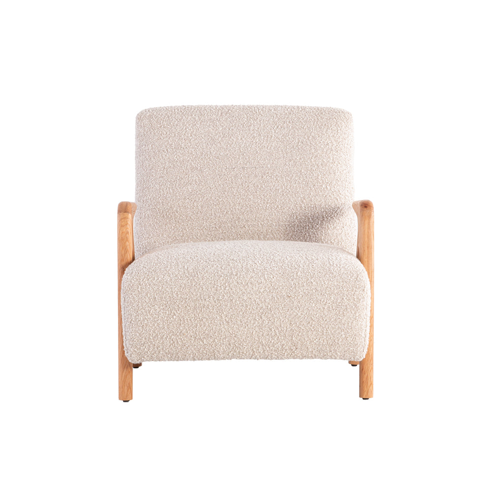 Luxury grey accent chair with Japanese-inspired design, plush chenille upholstery, and Elm wood legs for modern interiors.