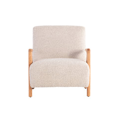 Luxury grey accent chair with Japanese-inspired design, plush chenille upholstery, and Elm wood legs for modern interiors.
