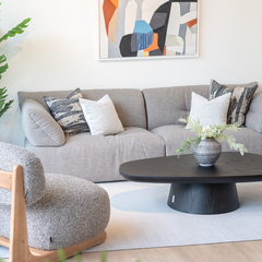 Rysa 3 Seater Sofa with generous seating, luxurious cotton and linen blend, and high-density sponge for lasting comfort.