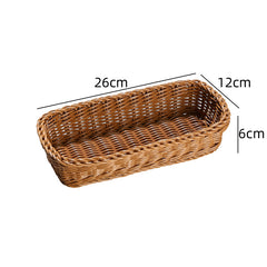 Small classic storage basket, ideal for compact organization of accessories, toiletries, or decorative items in the home.