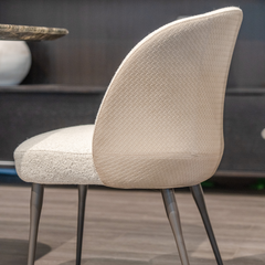 Sorrento Dining Chair designed with an ergonomically curved back and premium fabric-leather blend for long-lasting comfort.