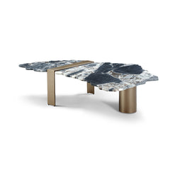 Scada Coffee Table Sapphire Marble, Brass