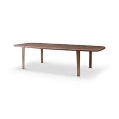 Bohne Dining Table Wood Veneer, Stainless Steel