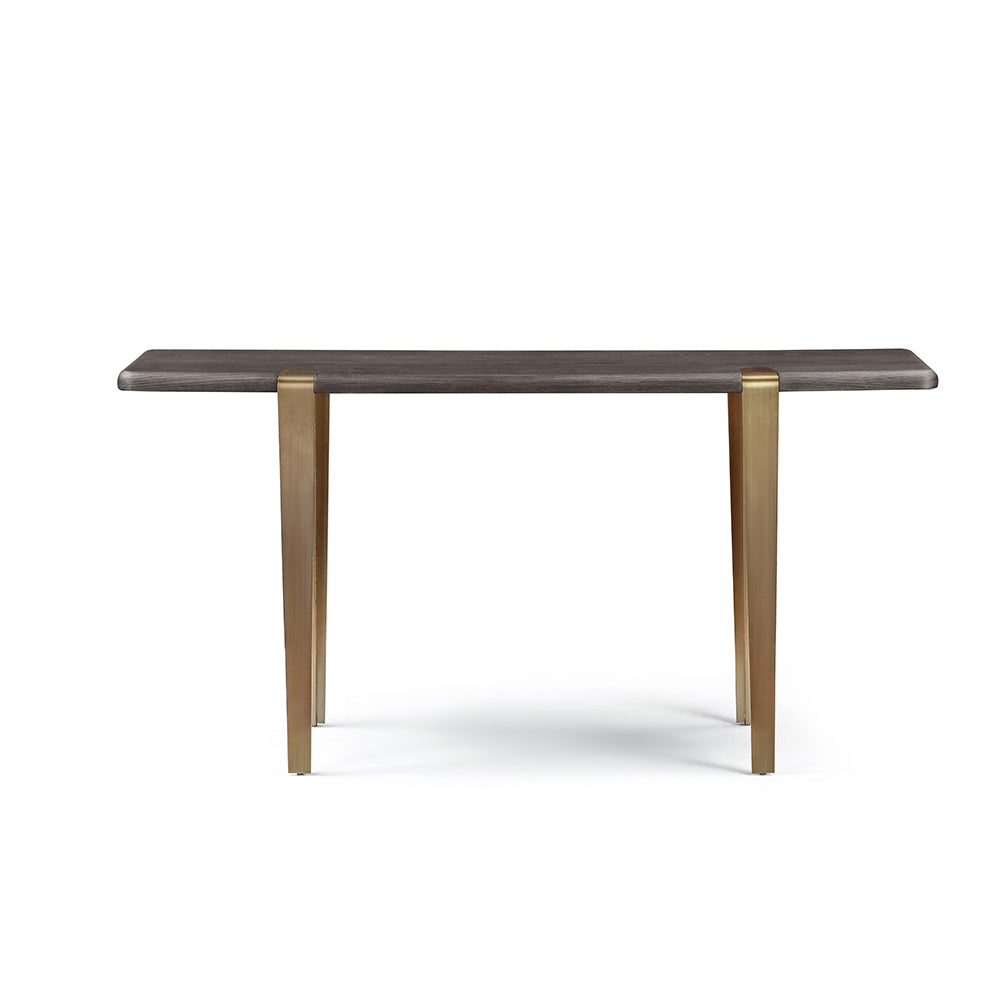 Bohne Console Table MDF Elm Veneer, Stainless Steel