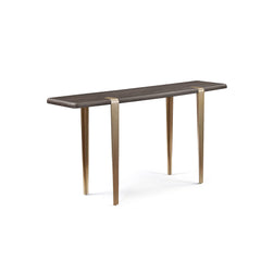 Bohne Console Table MDF Elm Veneer, Stainless Steel