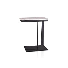 Fitz Side Table Natural Stone  Carbon Steel Frame 