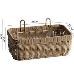 Timeless traditional storage basket crafted from plastic rattan, offering both functionality and elegance.