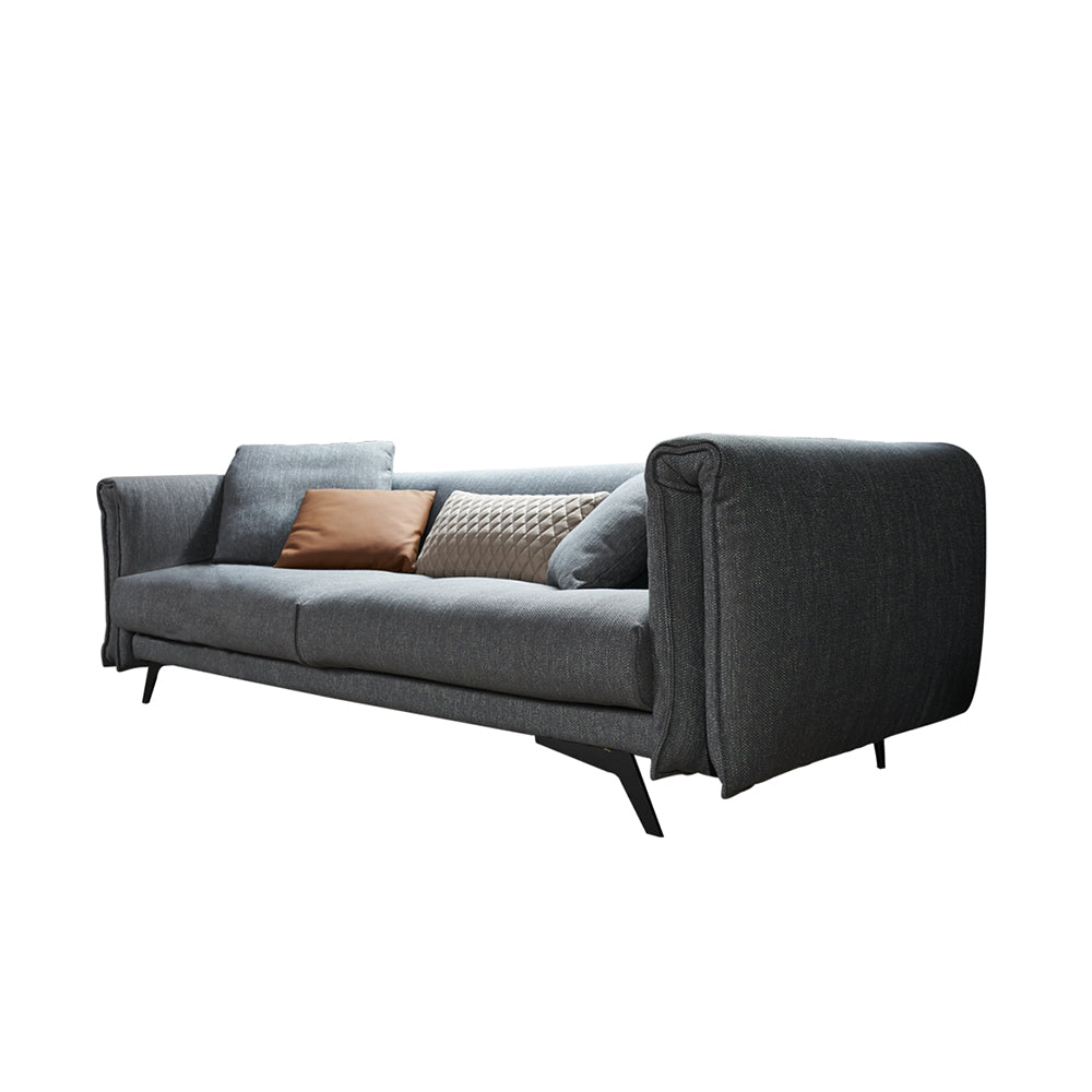 Comfortable Tindra Blue Sofa featuring plush cushions and elegant blue fabric, a 3-seater lounge sofa for family living spaces.