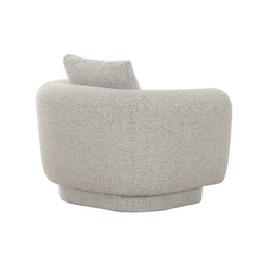 Alborg Grey Boucle Armchair with modern sleek silhouette, plush seating, and luxury design for living rooms and study spaces