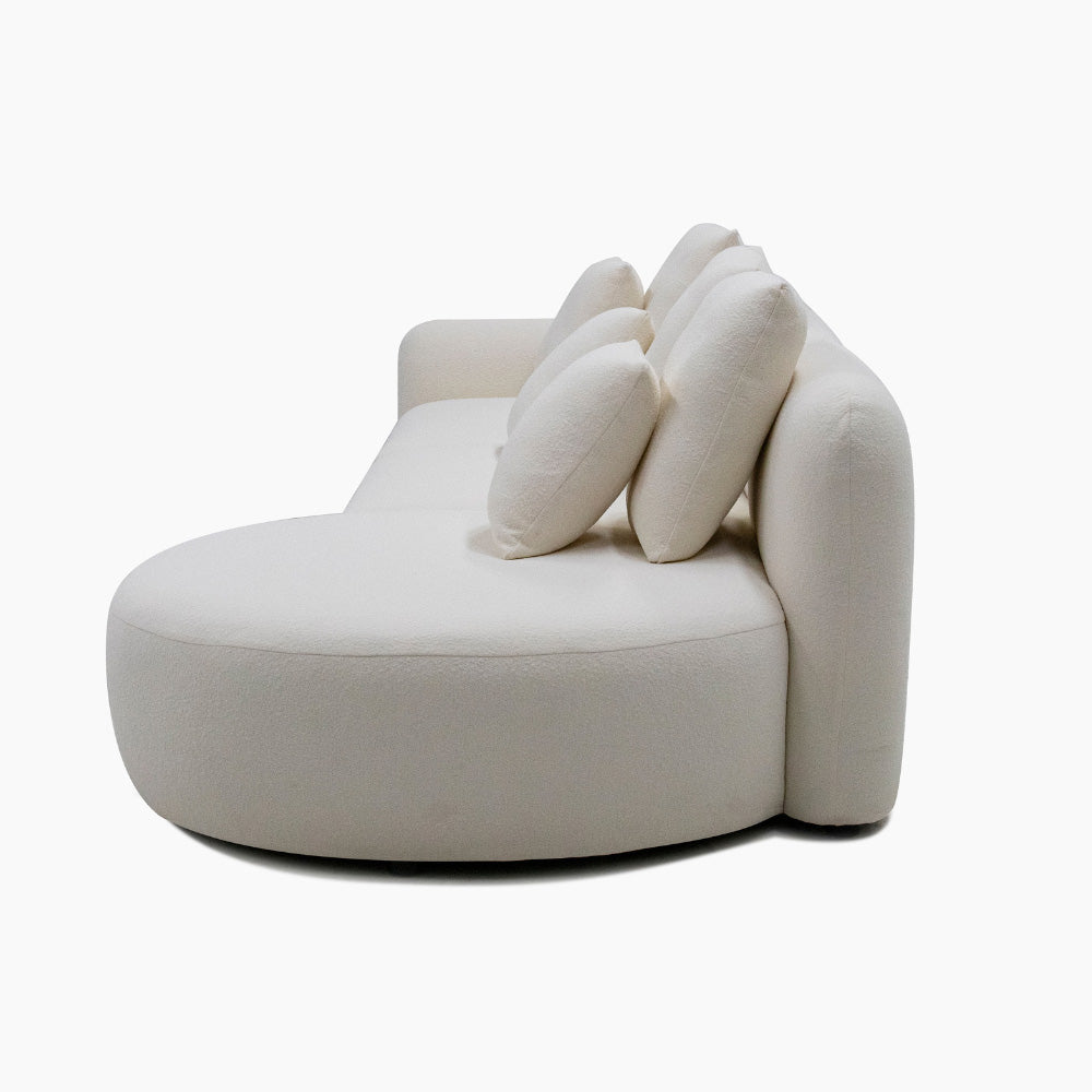 The Vihta sectional sofa arranged in a modular layout, showcasing its low-profile frame, contemporary form, and Scandinavian-inspired design.