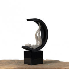 Abstract Greek-inspired sculpture crafted from marble and art resin, showcasing timeless elegance with a modern artistic touch.