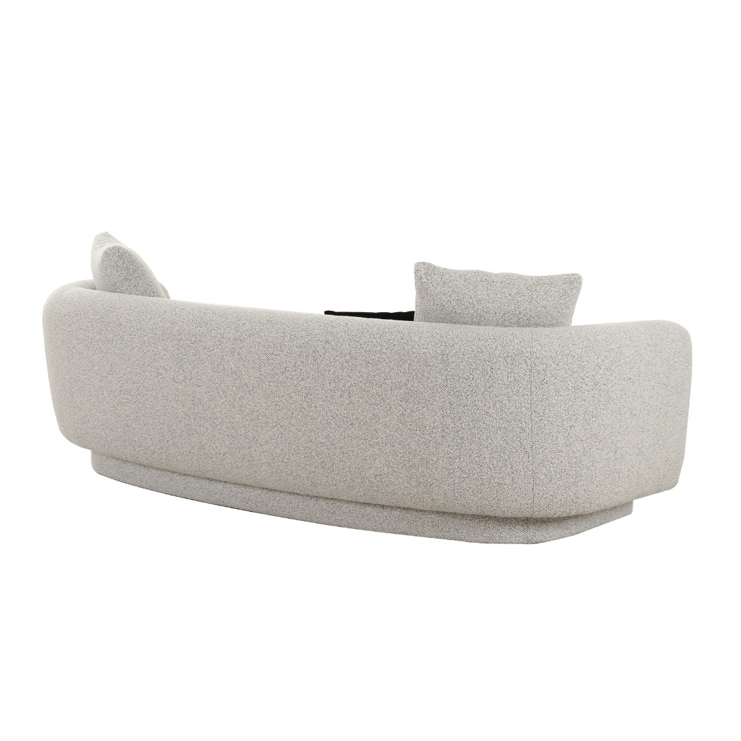 Modern luxury 3-seater grey fabric sofa with supportive seating and sleek silhouette for stylish comfort