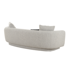 Modern luxury 3-seater grey fabric sofa with supportive seating and sleek silhouette for stylish comfort