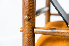 Contemporary Yorkshire chair with ashwood frame and leather upholstery, elegant accent piece for interiors