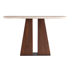luxury console table Australia with natural travertine surface